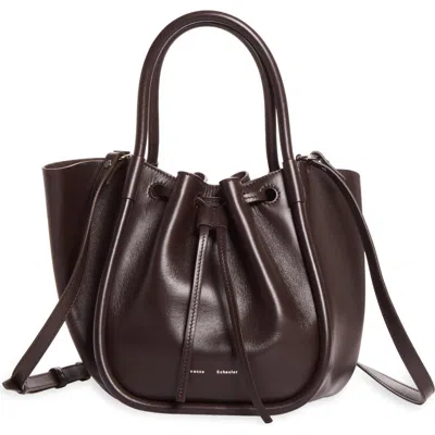 Proenza Schouler Small Ruched Leather Tote In Brown