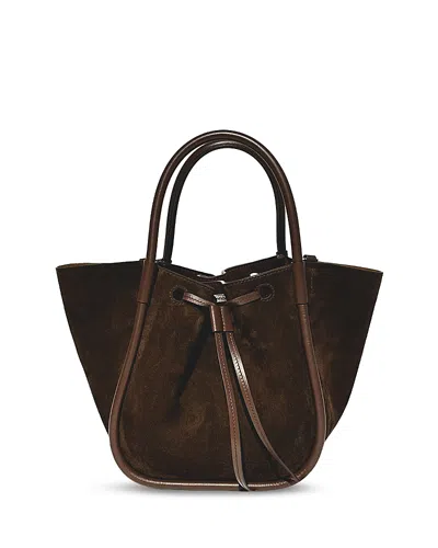 Proenza Schouler Small Ruched Soft Suede Tote Bag In Brown