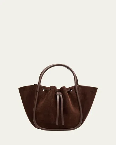 Proenza Schouler Small Ruched Suede Tote Bag In Brown