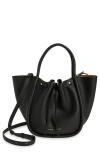 Proenza Schouler Small Ruched Suede Tote In Black