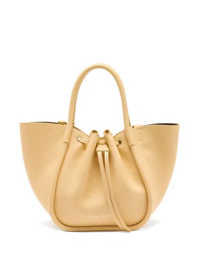 Proenza Schouler Small Ruched Soft Suede Tote Bag In Neutral