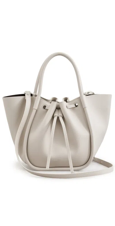Proenza Schouler Small Ruched Tote In Soft Suede Ecru In Sand