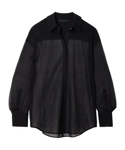 Proenza Schouler Smithson Silk-organza Blouse In Black