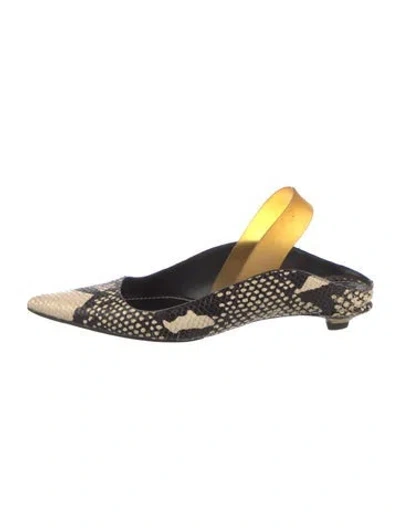 Pre-owned Proenza Schouler Snakeskin Animal Print Flats In Multi