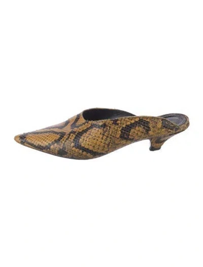 Pre-owned Proenza Schouler Snakeskin Animal Print Mules In Multi
