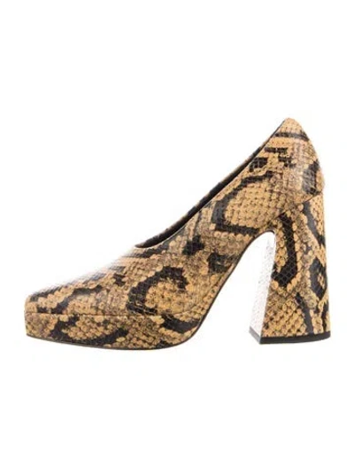 Pre-owned Proenza Schouler Snakeskin Animal Print Pumps In Neutral