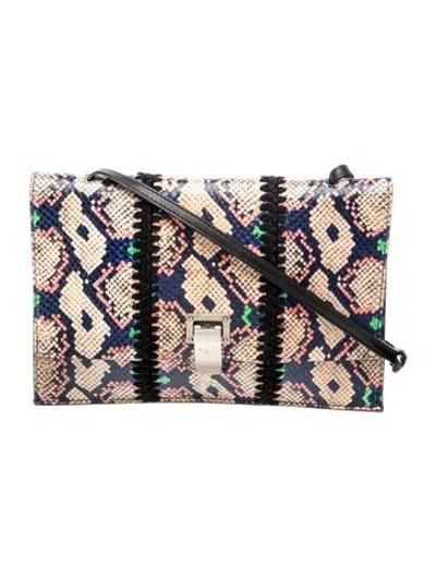 Pre-owned Proenza Schouler Snakeskin Shoulder Bag In Black