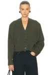 Proenza Schouler Sofia Buttoned Pocket Cardigan In Green