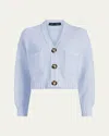 Proenza Schouler Sofia Cropped Cotton Knit Cardigan In Pale Blue