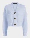 Proenza Schouler Sofia Cropped Cotton Knit Cardigan In Pale Blue