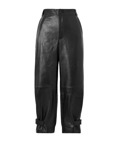 Proenza Schouler Soft Leather Trousers In Black