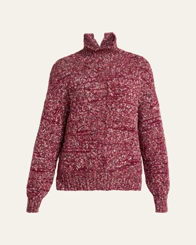 Proenza Schouler Sol Melange Knit Turtleneck Sweater In Red