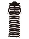 Proenza Schouler Solana Striped Wool And Silk-blend Midi Dress In Black