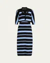 Proenza Schouler Solana Polo Stripe Superfine Merino Wool Dress In Multi