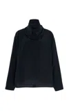 Proenza Schouler Solene Draped Silk-blend Top In Black
