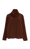 Proenza Schouler Solene Draped Silk-blend Top In Burgundy
