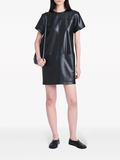 Proenza Schouler Sonny Faux Leather Dress In Black