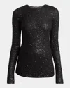 Proenza Schouler Sophie Long-sleeve Sequin Top In Black