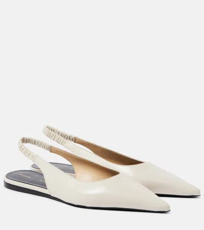 Proenza Schouler Spike Leather Slingback Flats In White