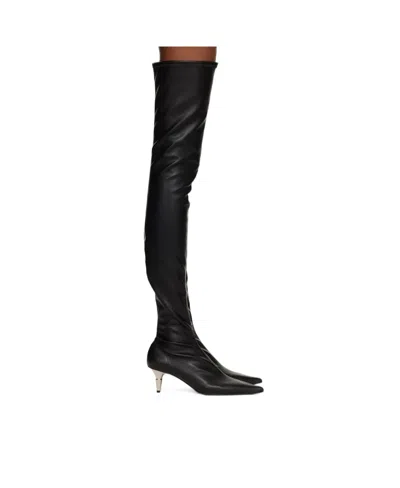 Proenza Schouler Spike Over-the-knee Leather Boots In Black