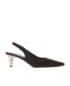 Proenza Schouler 60mm Spike Leather Slingbacks In Black