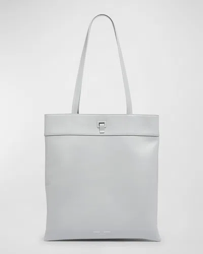 Proenza Schouler Split Double-compartment Leather Tote Bag In Light Grey