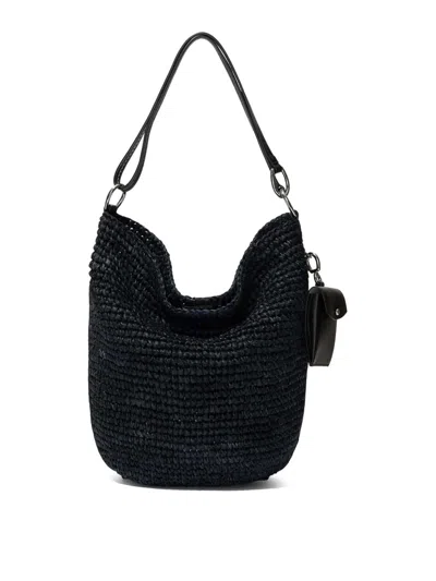 Proenza Schouler Spring Bag In Raffia In Black