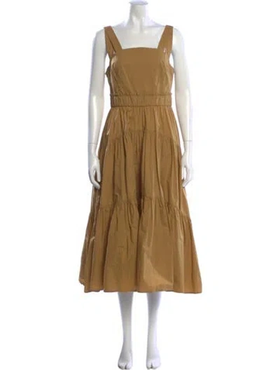 Pre-owned Proenza Schouler Square Neckline Long Dress In Yellow