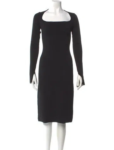 Pre-owned Proenza Schouler Square Neckline Midi Length Dress W/ Tags In Black