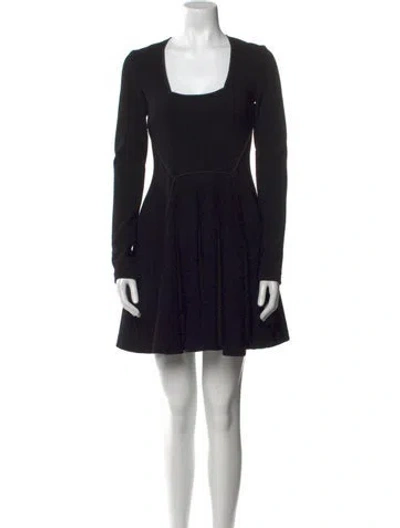 Pre-owned Proenza Schouler Square Neckline Mini Dress In Black