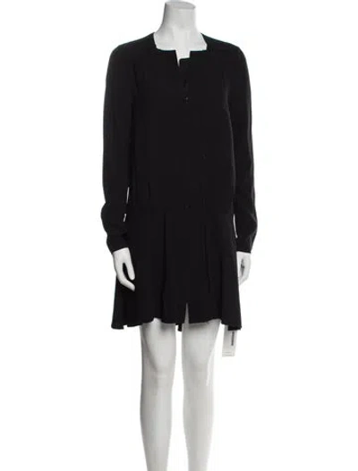 Pre-owned Proenza Schouler Square Neckline Mini Dress In Black
