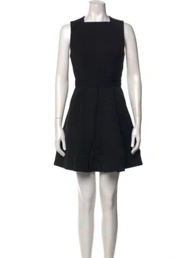 Pre-owned Proenza Schouler Square Neckline Mini Dress In Black