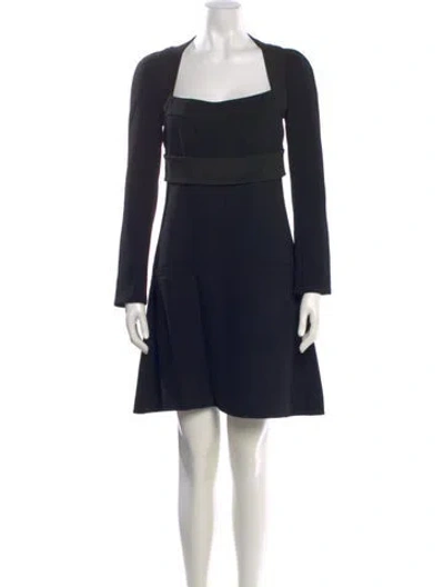 Pre-owned Proenza Schouler Square Neckline Mini Dress In Black