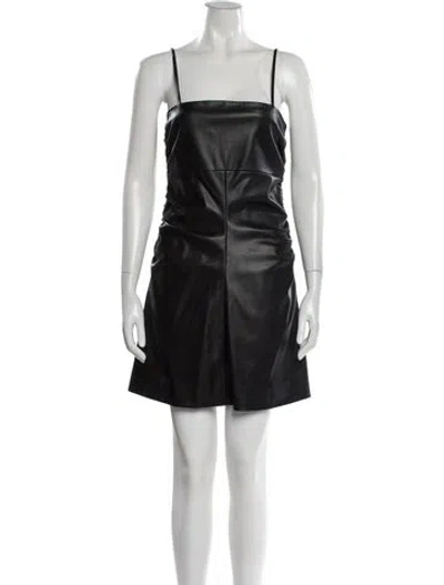 Pre-owned Proenza Schouler Square Neckline Mini Dress In Black