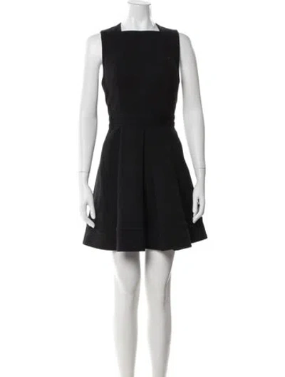 Pre-owned Proenza Schouler Square Neckline Mini Dress In Gray