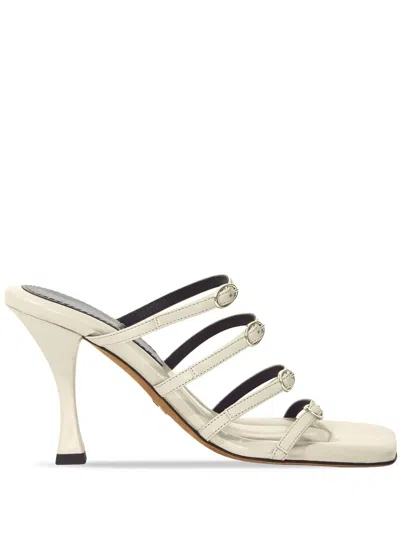 Proenza Schouler Sculpted Mid-height Leather Sandals With Strappy Design In Black