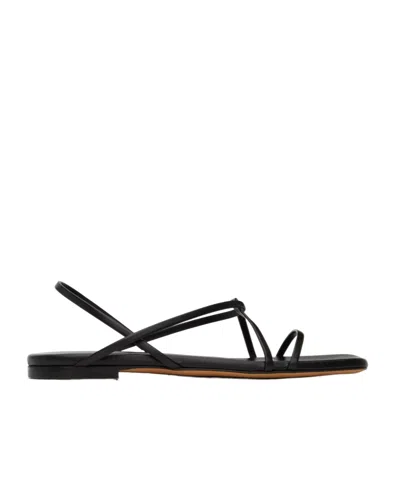 PROENZA SCHOULER SQUARE STRAPPY OPEN TOE FLAT SANDALS