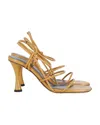 Proenza Schouler Square Strappy Sandals In Brown Leather In Brown