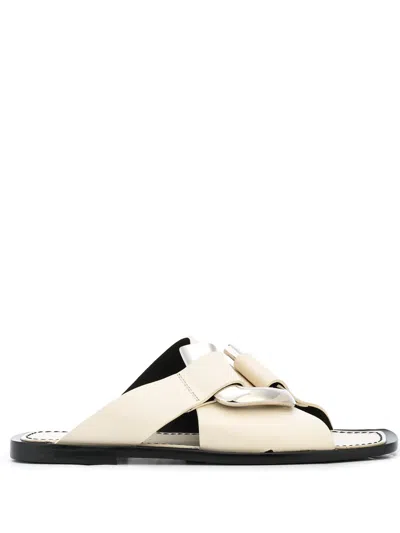 Proenza Schouler Square-toe Slide Sandals In White