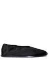 Proenza Schouler Square Satin Slipper Flats In Black