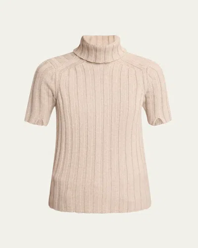 Proenza Schouler Starling Turtleneck Wool Cashmere Sweater In Oatmeal