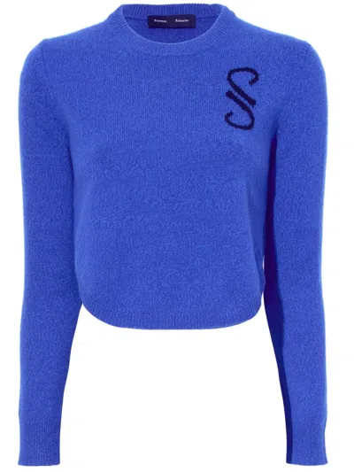 Proenza Schouler Monogram Cashmere Jumper In Blue