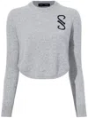 Proenza Schouler Stella Monogram-embroidered Jumper In Grey
