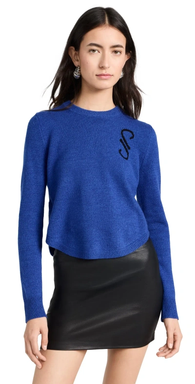 Proenza Schouler Stella Sweater In Cashmere Jacquard Blue