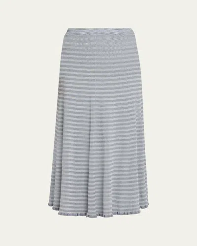 Proenza Schouler Stina Geometric Knit Midi Skirt In Gray