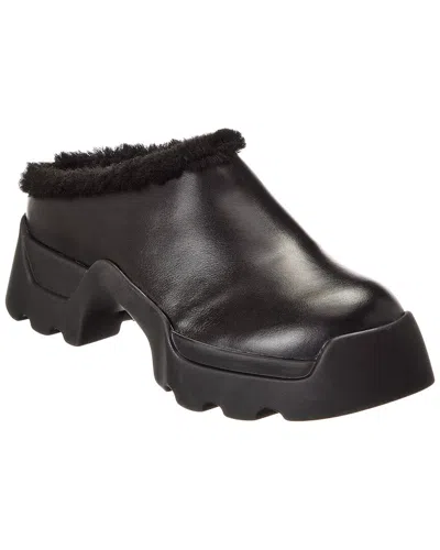 Proenza Schouler Stomp Leather & Shearling Mule In Black