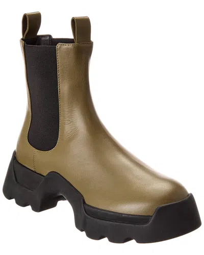 Proenza Schouler Stomp Leather Chelsea Boot In Green