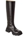 Proenza Schouler Stomp Leather Knee-high Boot In Black