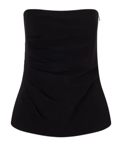 Proenza Schouler Damea Strapless Crepe Top In Black