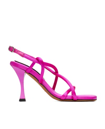 Proenza Schouler 90mm Square Padded Satin Sandals In Bright Pink